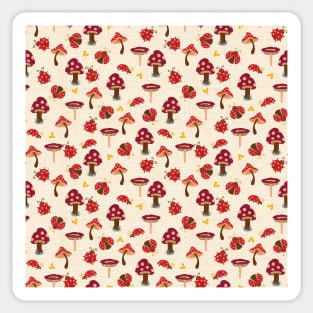 Red Mushrooms and Lady Bugs Sticker